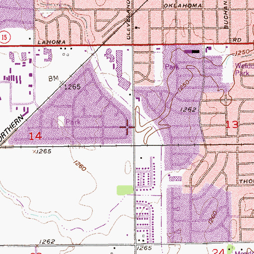 Topographic Map of Christian Church-Covenant, OK