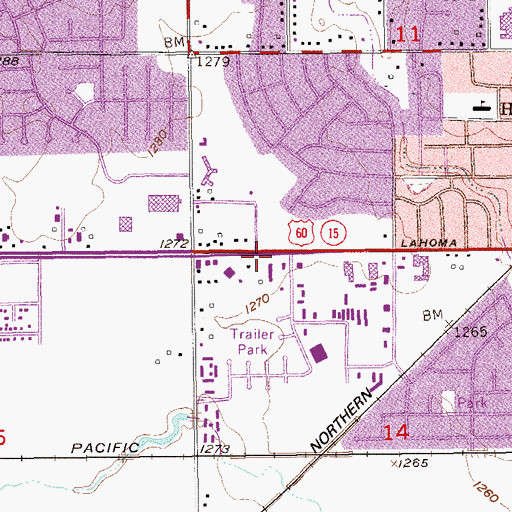 Topographic Map of Church of Christ, OK