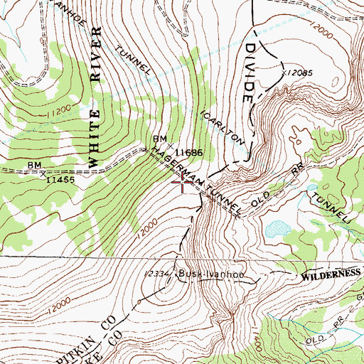 Topographic Map of Hagerman Tunnel, CO