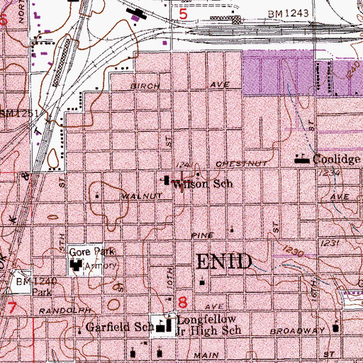 Topographic Map of David Park Christian Church, OK