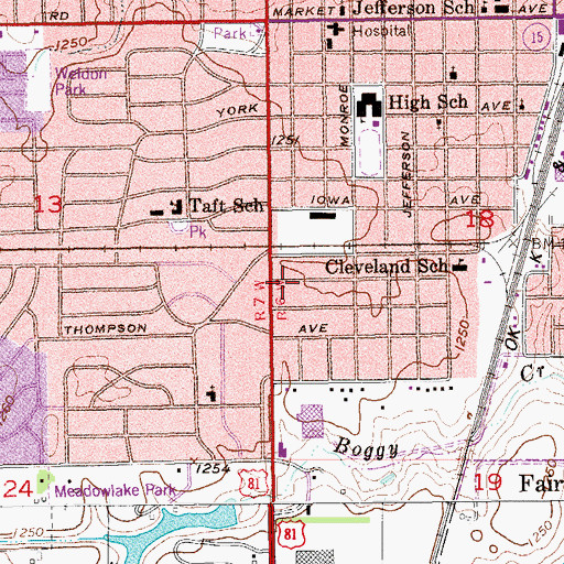 Topographic Map of Enid Bible Church IFCA, OK