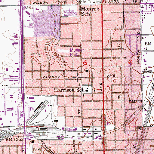 Topographic Map of Evangelistic Center Church, OK