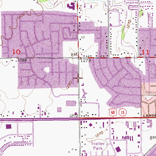 Topographic Map of Faith Lutheran Church ELCA, OK