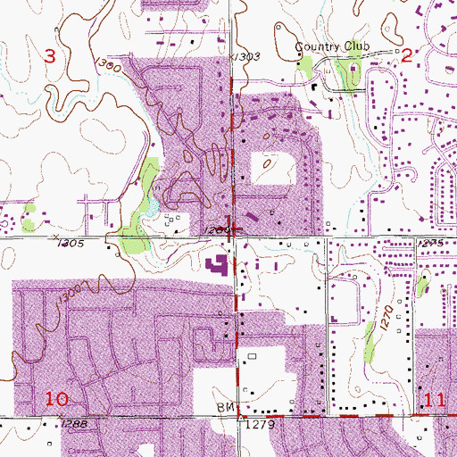 Topographic Map of First Assembly of God Church, OK