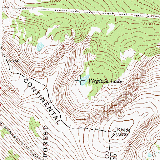 Topographic Map of Virginia Lake, CO