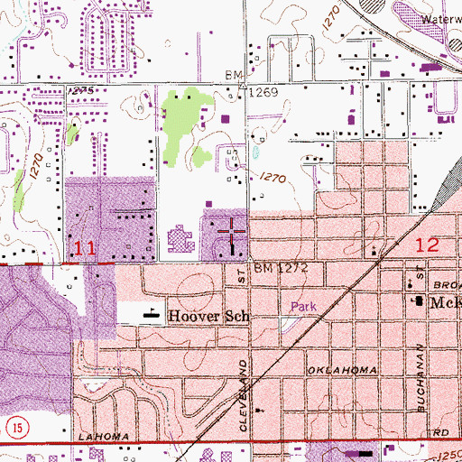 Topographic Map of First Church of the Nazarene, OK