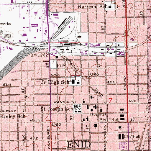 Topographic Map of First Love Church, OK