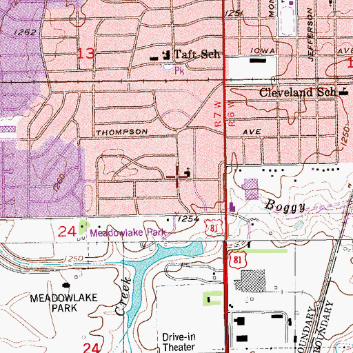 Topographic Map of Free Methodist Church, OK