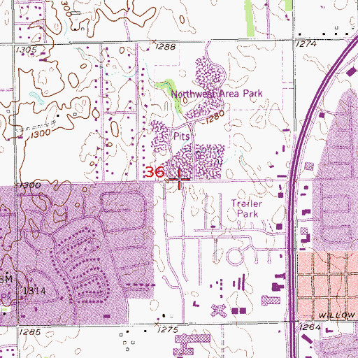 Topographic Map of Grace Bible Church, OK
