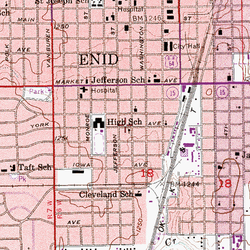 Topographic Map of Grace Mennonite Church, OK