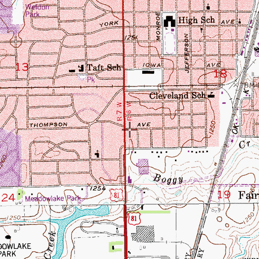 Topographic Map of Liberty Southern Baptist Church, OK