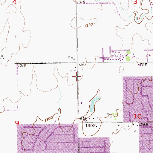 Topographic Map of North Garland Church of Christ, OK