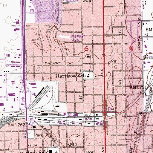 Topographic Map of Olivet Baptist Church, OK