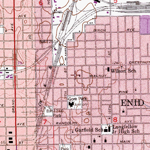Topographic Map of Progressive Baptist Church, OK