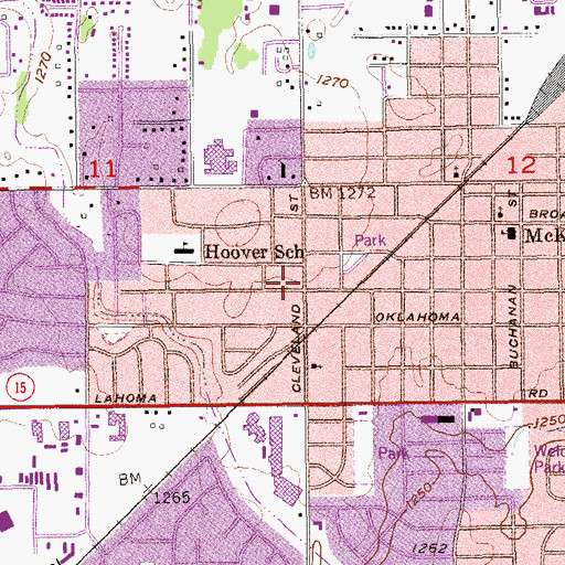 Topographic Map of Redeemer Lutheran Church, OK