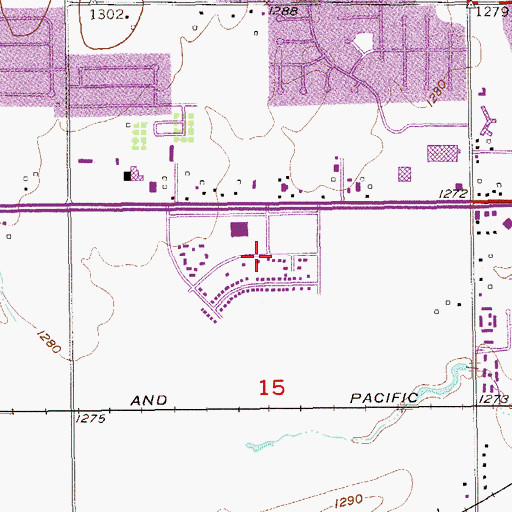 Topographic Map of Reorganized Church of Jesus, OK