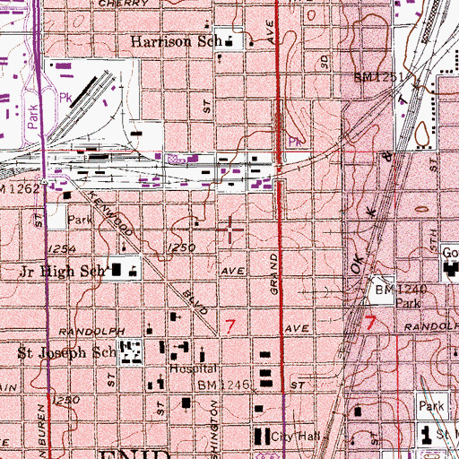 Topographic Map of Salvation Army Church, OK