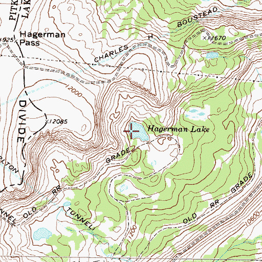 Topographic Map of Hagerman Lake, CO