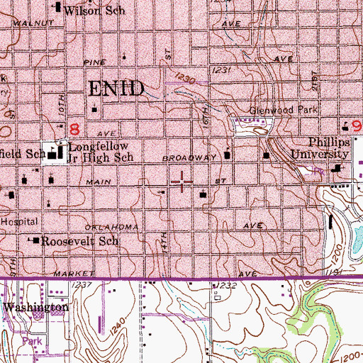 Topographic Map of Saint Pauls Lutheran Church, OK