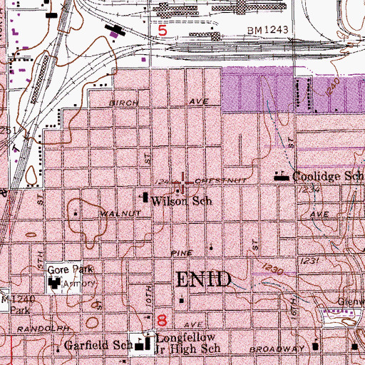 Topographic Map of United Pentecostal Church, OK
