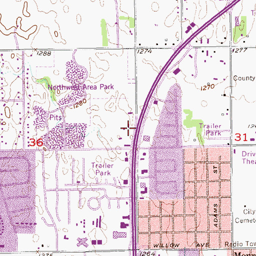 Topographic Map of Victory Christian Training Center, OK