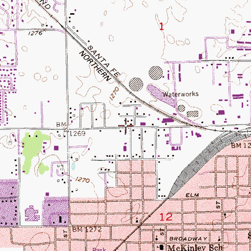 Topographic Map of West Side Church of God, OK