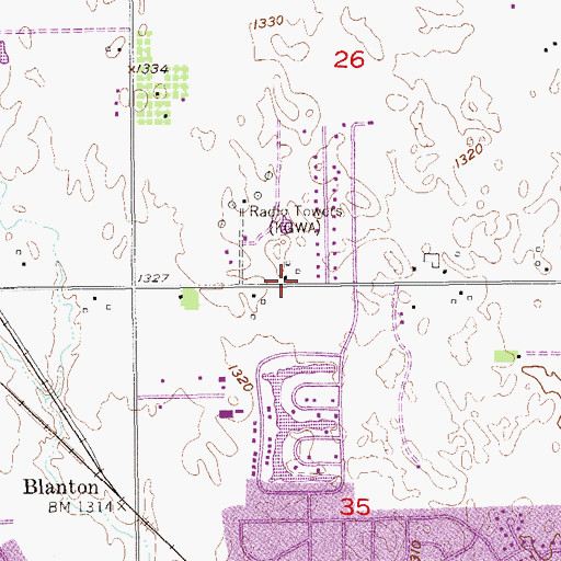 Topographic Map of Willow View United Methodist Church, OK