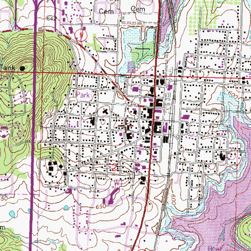Topographic Map of Church of Christ, OK