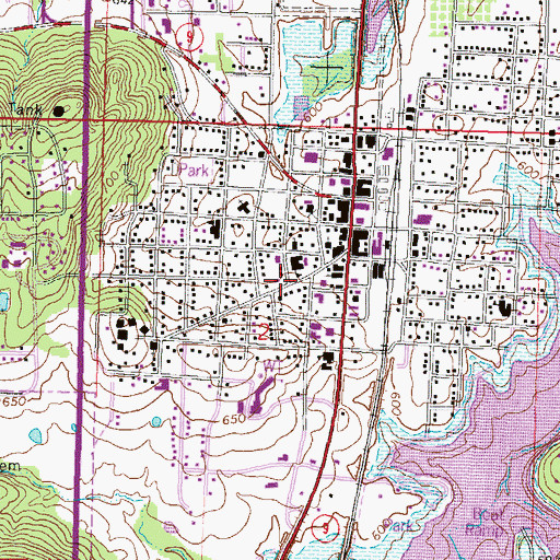 Topographic Map of Church of the Nazarene, OK