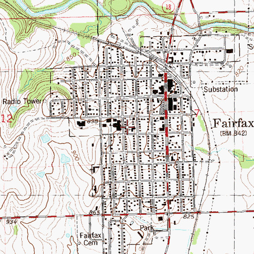 Topographic Map of First United Methodist Church, OK