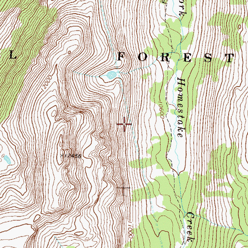 Topographic Map of Middle Fork Homestake Creek, CO