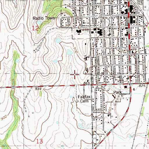 Topographic Map of Church of Nazarene, OK