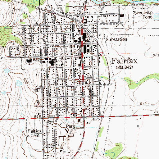 Topographic Map of First Osage Baptist Church, OK
