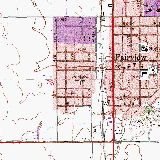 Topographic Map of Church of the Nazarene, OK