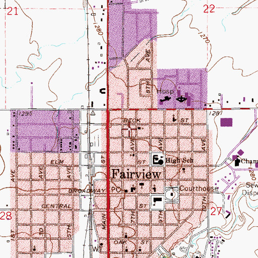 Topographic Map of Church of Christ, OK