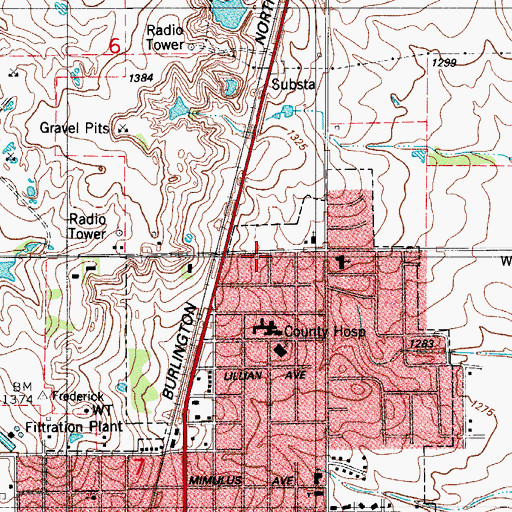 Topographic Map of Church of Christ, OK
