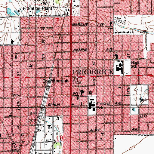 Topographic Map of Church of Nazarene, OK