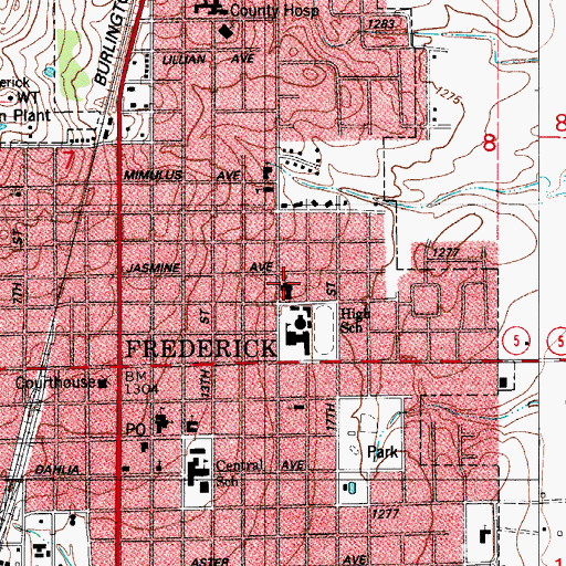 Topographic Map of Bible Baptist Church, OK