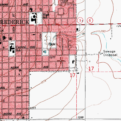 Topographic Map of First Missionary Baptist Church, OK