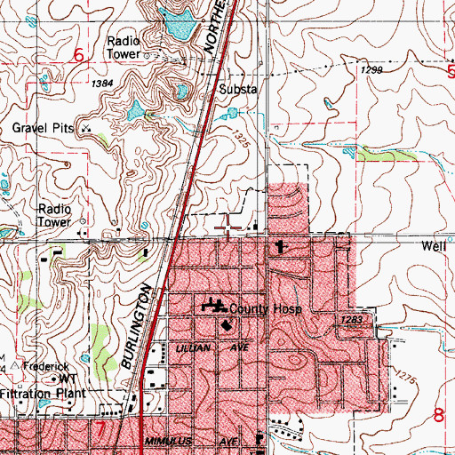 Topographic Map of Saint Helens Catholic Church, OK