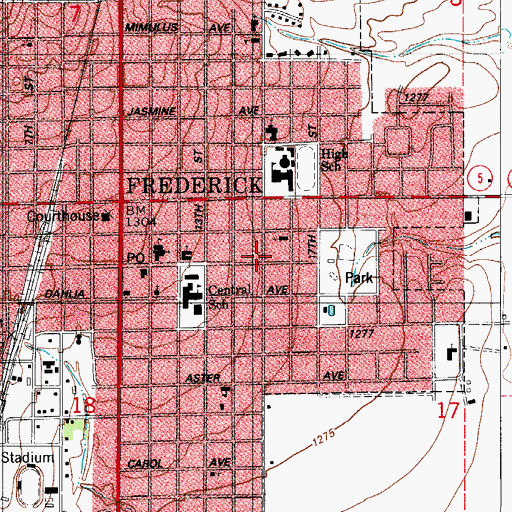Topographic Map of Tillman Baptist Association Church, OK