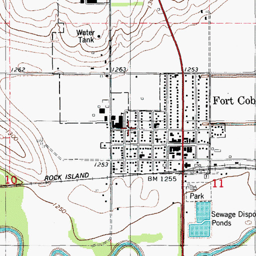 Topographic Map of First Baptist Church, OK