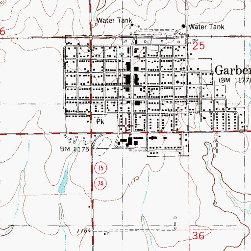 Topographic Map of Assembly of God Church, OK