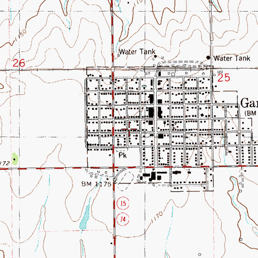 Topographic Map of Immanuel Lutheran Church, OK