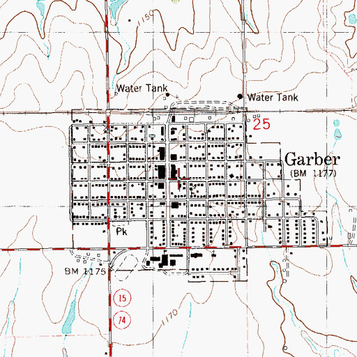 Topographic Map of Methodist Church, OK