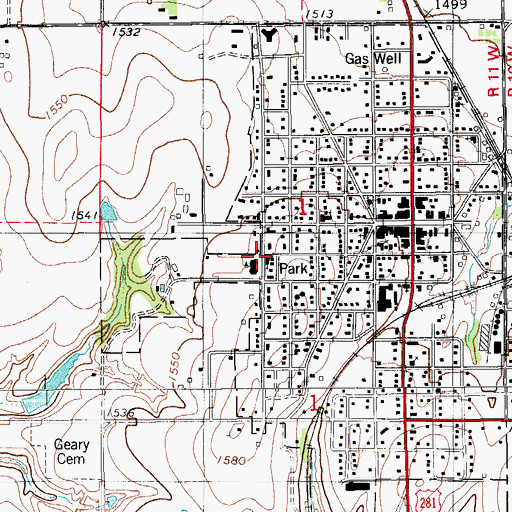 Topographic Map of All-Tribes Community Church, OK