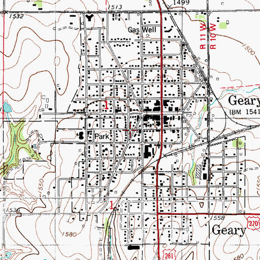 Topographic Map of Christian Church Disciples, OK