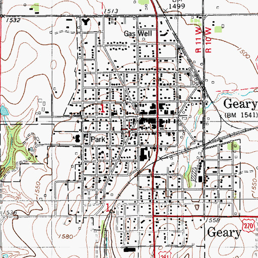 Topographic Map of Church of Christ, OK