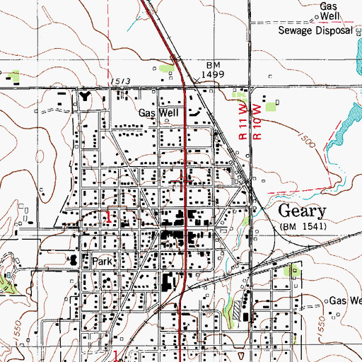 Topographic Map of First Mennonite Church, OK