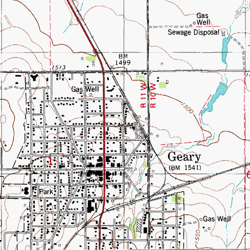 Topographic Map of Macedonia Baptist Church, OK